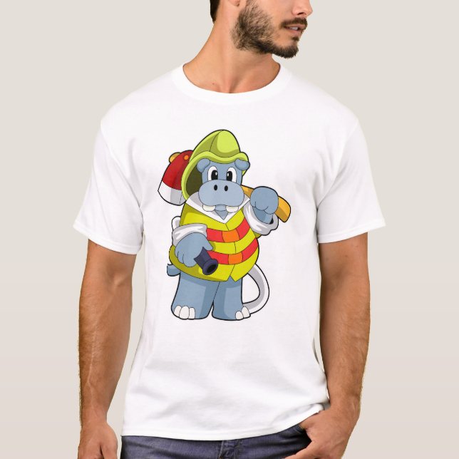 Camiseta Hipo como bombero con hacha (Anverso)