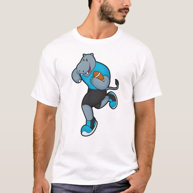 Camiseta Hipo como jugador de fútbol con fútbol (Anverso)