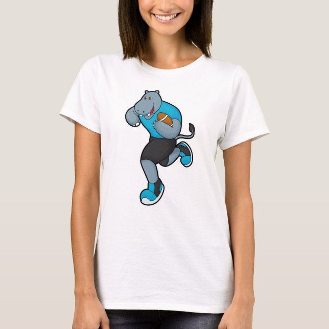 Camiseta Hipo como jugador de fútbol con fútbol (Anverso)