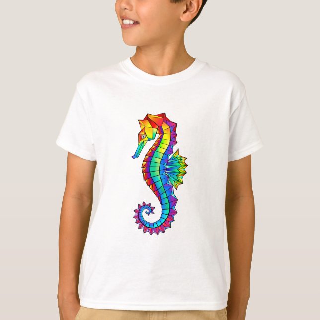 Camiseta Hipoahoría marino poligonal arcoiris (Anverso)