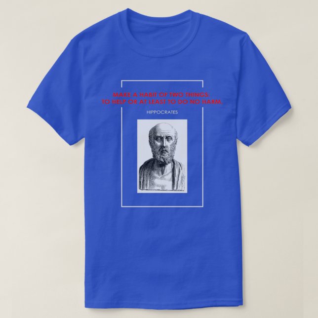 Camiseta Hipócrates cita simple BG negro (Diseño del anverso)