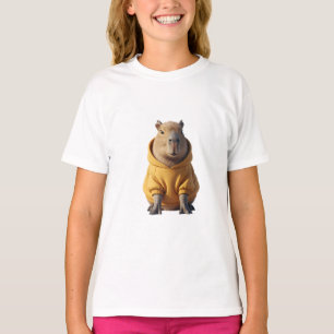 Camiseta Hipopótamo Alegre con Sudadera Amarilla para Niños