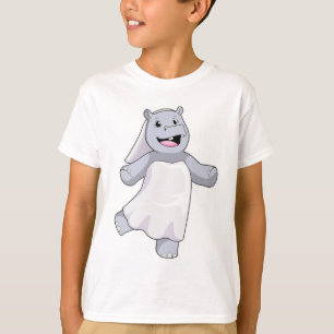 Camiseta Hipopótamo como Novia con Velo