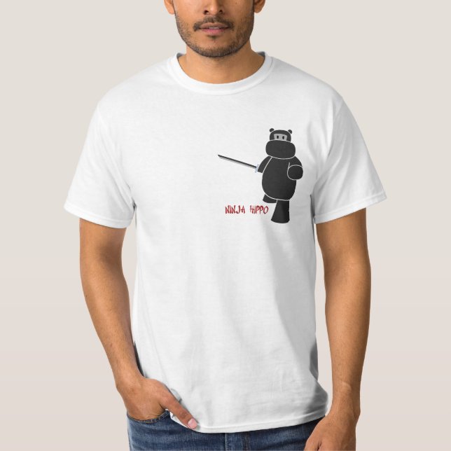 Camiseta Hipopótamo de Ninja - aliste para la acción (Anverso)