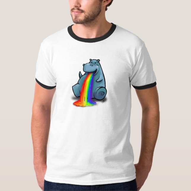 Camiseta Hipopótamo del arco iris (Anverso)