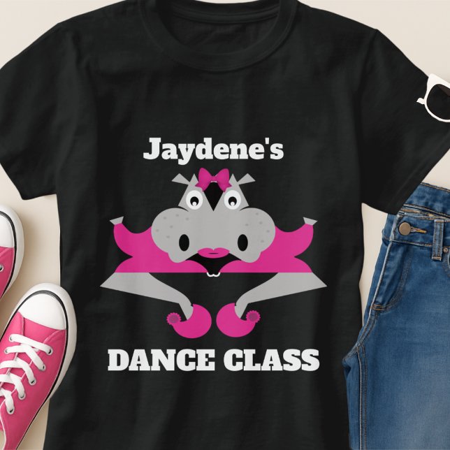 Camiseta Hipopótamo Divertido Bailando (If you love silly dance vibes, this hippo’s got the moves. Customize it and show off your class.)
