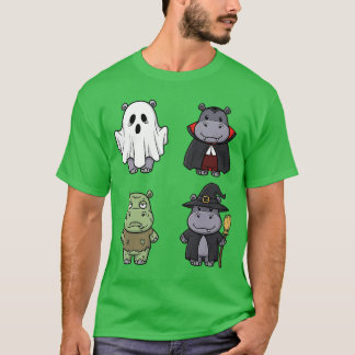 Camiseta Hipopótamo Divertido Fantasma Espeluznante Boo Hor