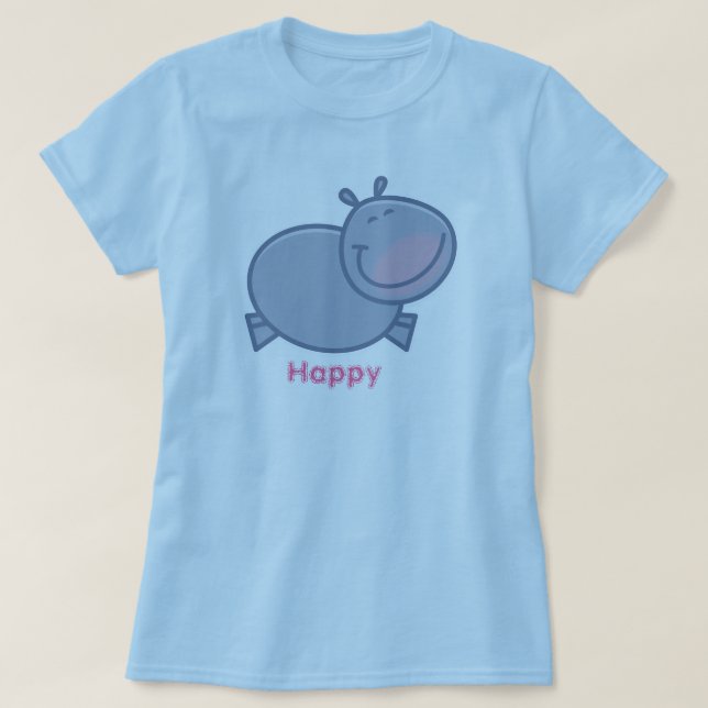 Camiseta Hipopótamo feliz (Diseño del anverso)