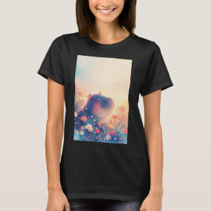 Camiseta Hipopótamo Feliz en una Pradera Soñadora