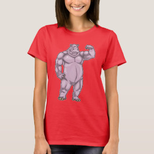 Camiseta Hipopótamo Fisicoculturista Culturismo
