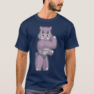 Camiseta Hipopótamo Fisicoculturista Culturismo Deportes