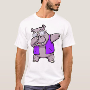 Camiseta Hipopótamo haciendo Dab divertido y lindo baile Da