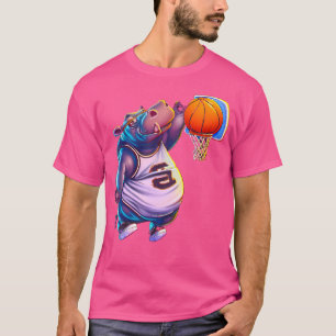 Camiseta Hipopótamo Jugando Baloncesto Genial Hipopótamos D