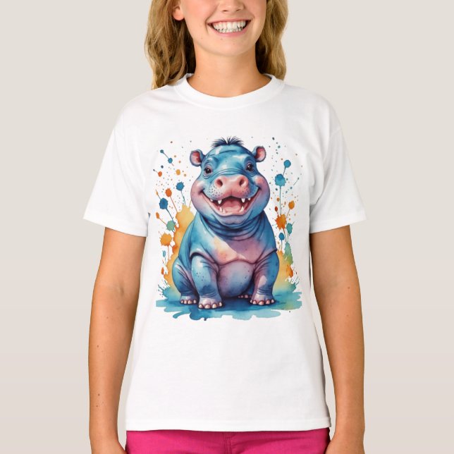 Camiseta Hipopótamo lindo (Anverso)