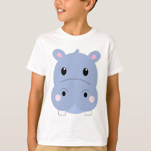 Camiseta Hipopótamo Lindo Patrón Dormitorio Infantil