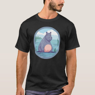 Camiseta Hipopótamo Mujeres Cute Hippo Zoológico Animal