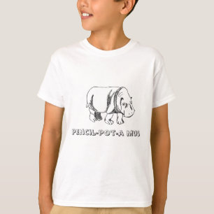 Camiseta hipopótamo, mus del lápiz-pote-uno