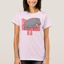 Camiseta Hipopótamo pesado - rosa