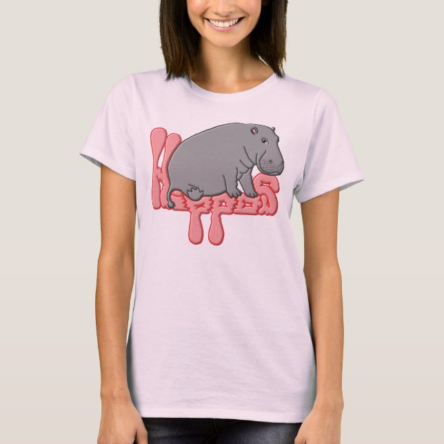 Camiseta Hipopótamo pesado - rosa (Anverso)