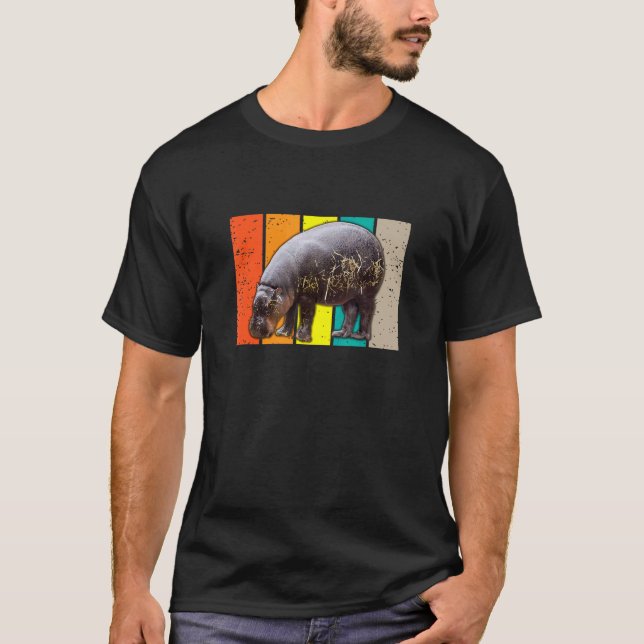 Camiseta Hipopótamo Retro Animal Hombres Mujeres Niños 1 (Anverso)