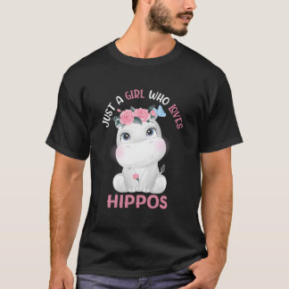 Camiseta Hipopótamo Solo Un Quien Ama Hipopótamos Flor Flor