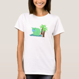 Camiseta Hipopótamo verde en el agua