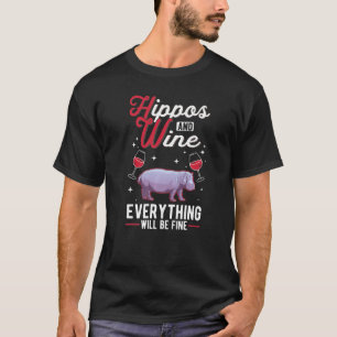 Camiseta Hipopótamo Y Vino Hippo Hipopótamo