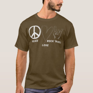 Camiseta Hippie 70 Peace Love Rock N Roll Guay Band Lover