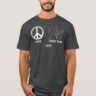 Camiseta Hippie 70 Peace Love Rock N Roll Guay Band Lover 