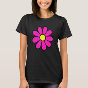 Camiseta Hippie 70 Retro Funky Flor Rosa Hippie Love Flo