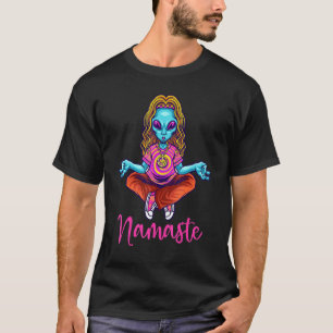 Camiseta Hippie Alien Peace Yoga Namaste