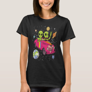 Camiseta Hippie Alien Space Car Techno EDM Espacio mínimo