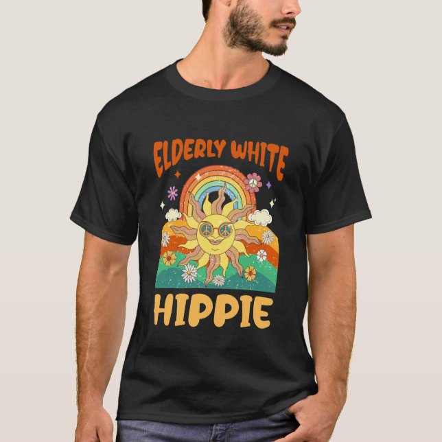 Camiseta Hippie Blanco Anciano (Anverso)
