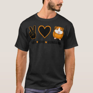 Camiseta Hippie Cavy Lover Guinea Pig Owner Peace, Love, Gu