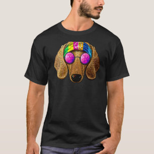 Camiseta Hippie Dachshund ama la paz seña hippie Wiener de 