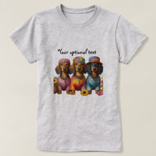 Camiseta Hippie Dachshunds