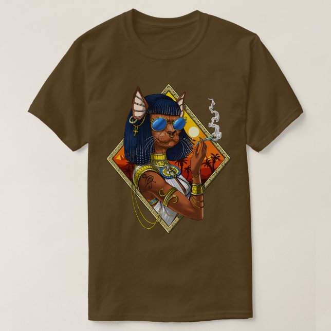 Camiseta Hippie de diosa egipcia de Bastet (Diseño del anverso)