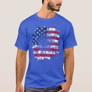 Camiseta Hippie de girasol con bandera estadounidense