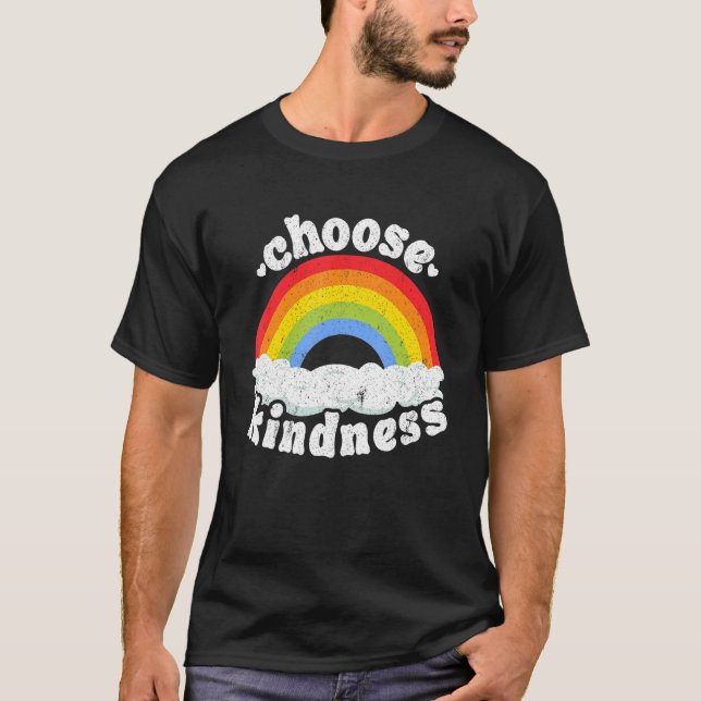 Camiseta Hippie de paz anti bullying arcoiris elegido (Anverso)