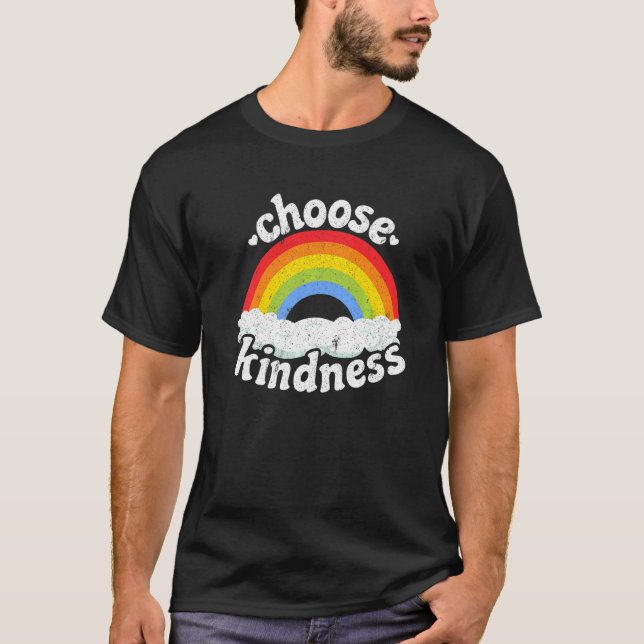 Camiseta Hippie de paz anti bullying arcoiris elegido (Anverso)