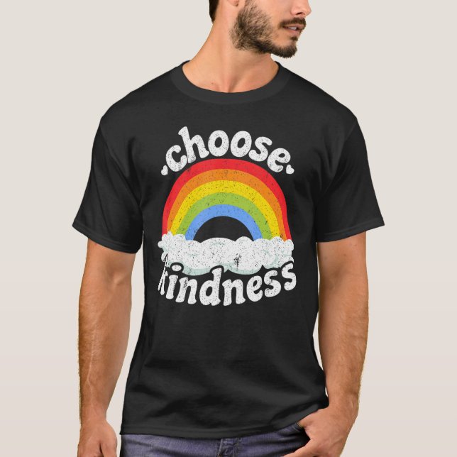 Camiseta Hippie de paz anti bullying arcoiris elegido (Anverso)