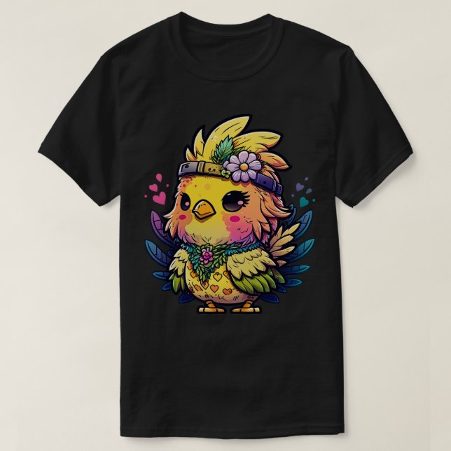 Camiseta Hippie de pollo 1 (Diseño del anverso)