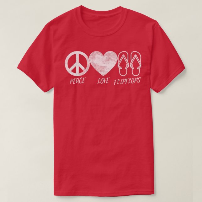 Camiseta Hippie Diseño Paz Amor Flip Flops Playa Vibes Me (Diseño del anverso)