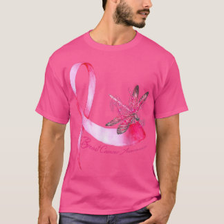 Camiseta Hippie Dragonfly Cinta rosa Cinta de pecho Awarene