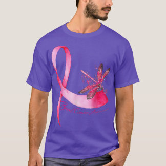 Camiseta Hippie Dragonfly Cinta rosa Cinta de pecho Awarene