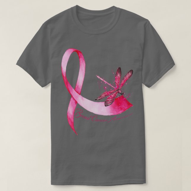 Camiseta Hippie Dragonfly Cinta rosa Cinta de pecho Awarene (Diseño del anverso)
