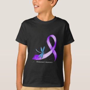 Camiseta Hippie Dragonfly Purple Ribbon Heimers Conciencia