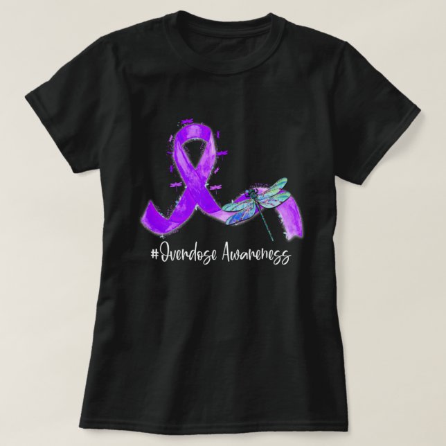 Camiseta Hippie Dragonfly Purple Ribbon Sobredosis (Diseño del anverso)