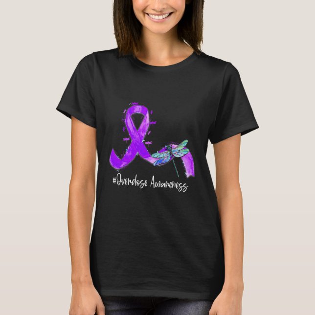 Camiseta Hippie Dragonfly Purple Ribbon Sobredosis (Anverso)