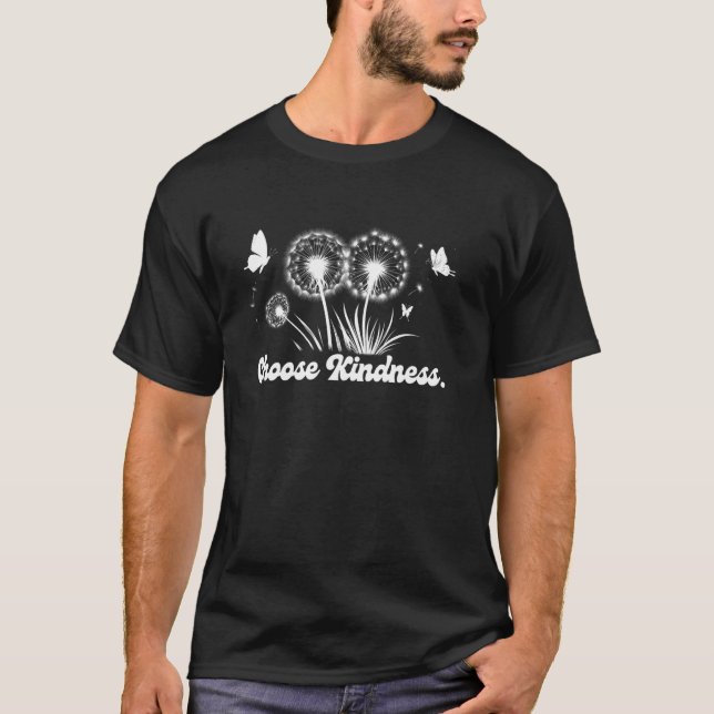 Camiseta Hippie ELIGE AMABILIDAD Poder Floral Dandelio Dive (Anverso)